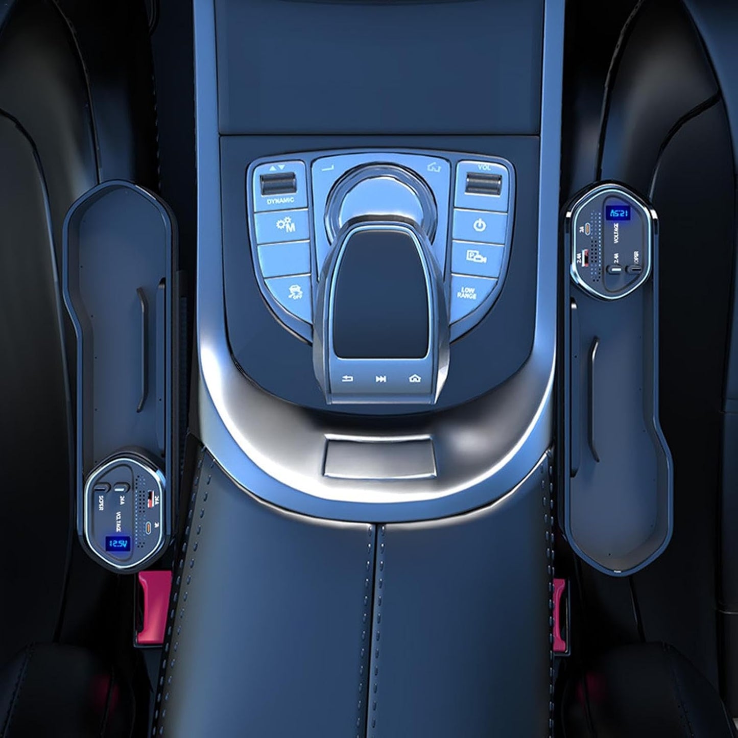 Universal Car Seat Gap Organizer with Charging Ports & Cup Holder