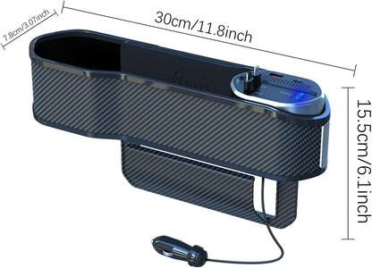 Universal Car Seat Gap Organizer with Charging Ports & Cup Holder