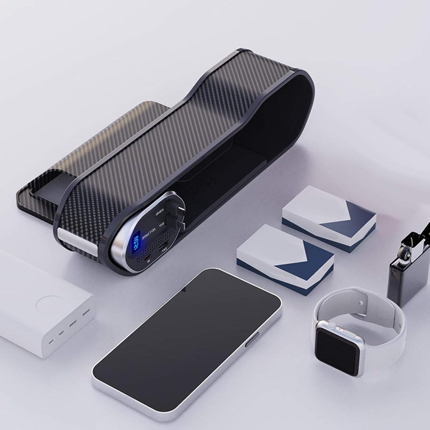 Universal Car Seat Gap Organizer with Charging Ports & Cup Holder