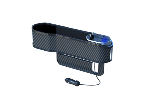 Universal Car Seat Gap Organizer with Charging Ports & Cup Holder