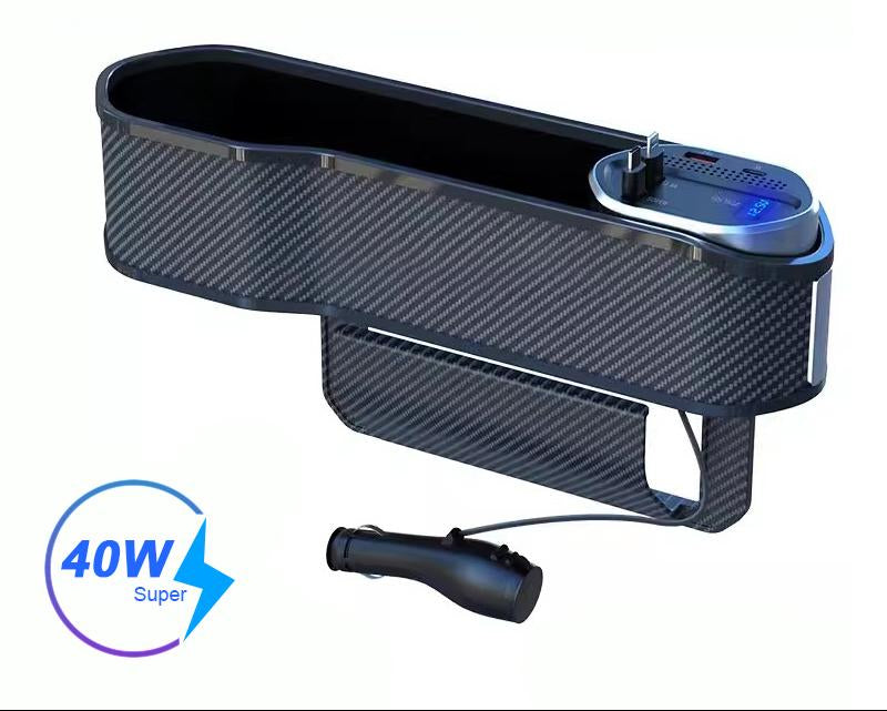 Universal Car Seat Gap Organizer with Charging Ports & Cup Holder