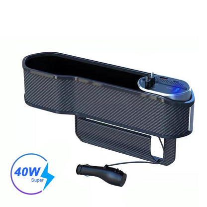 Universal Car Seat Gap Organizer with Charging Ports & Cup Holder
